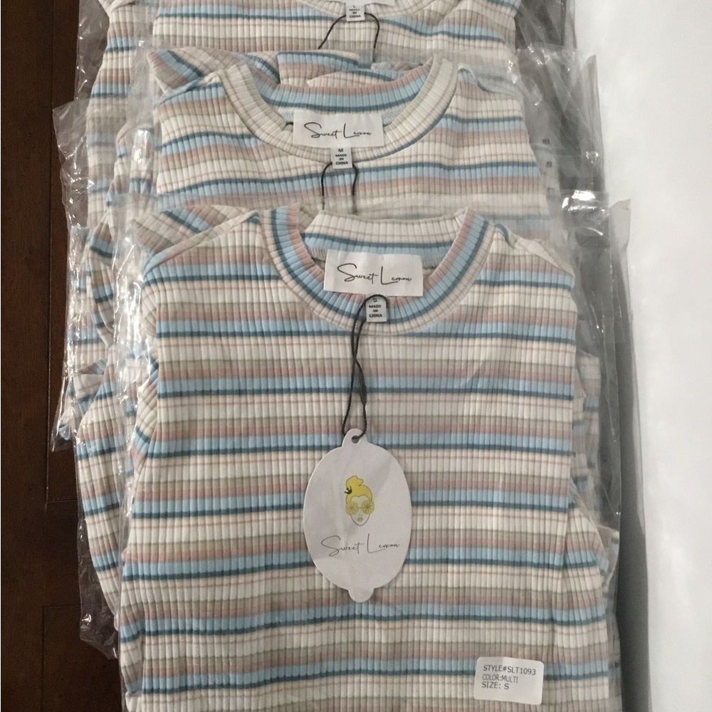 Striped Bell Long Sleeve Crop Top FINAL PRICE - Picture 2 of 6